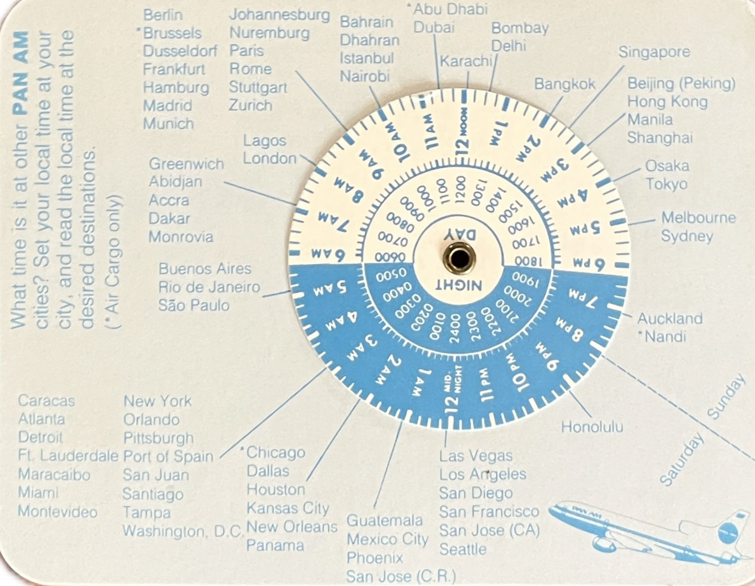 Pan Am Airlines Time Conversion Volvelle