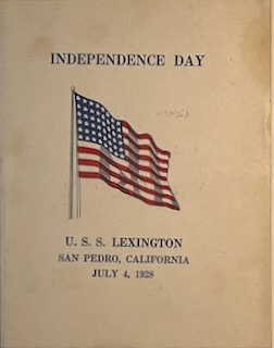 U.S.S. Lexington Independence Day Menu 1928