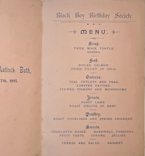 Annual Picnic of the Birthday Society Menu, 1895