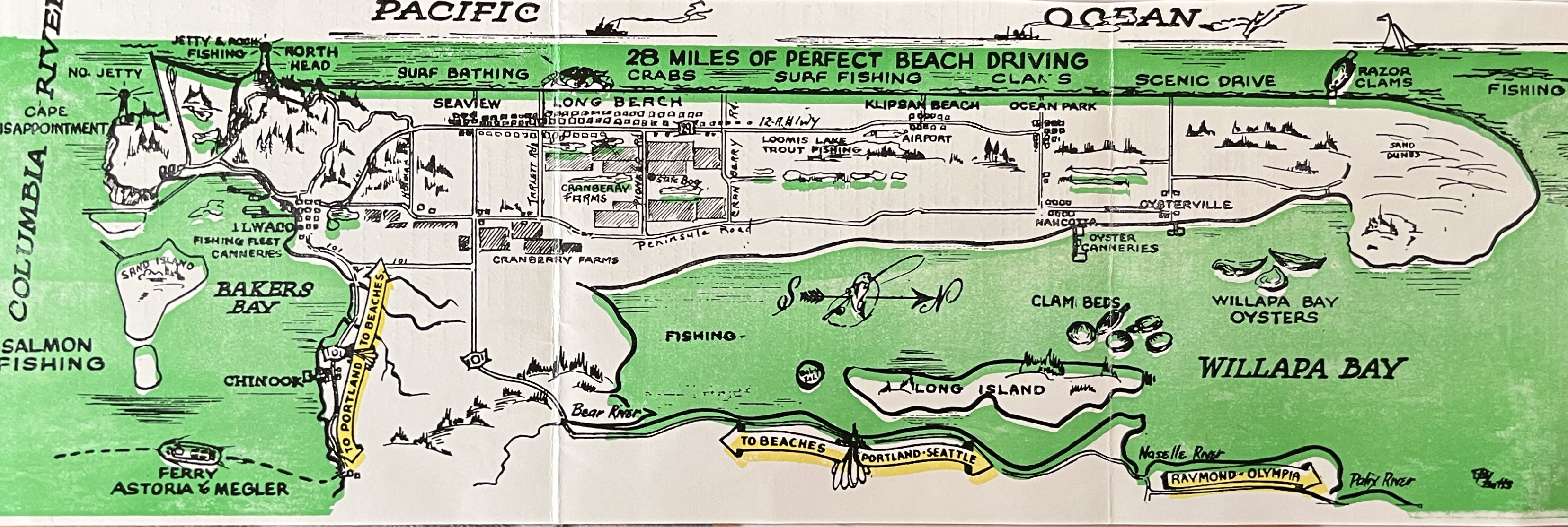 Pictorial Map of Washington Coast