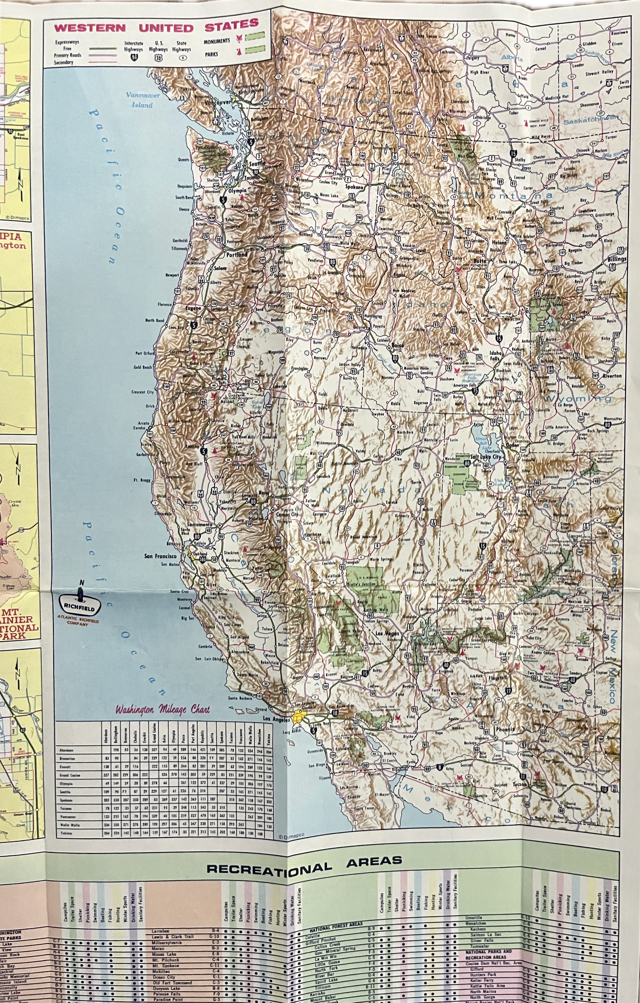 Richfield Atlantic Washington/Oregon Map