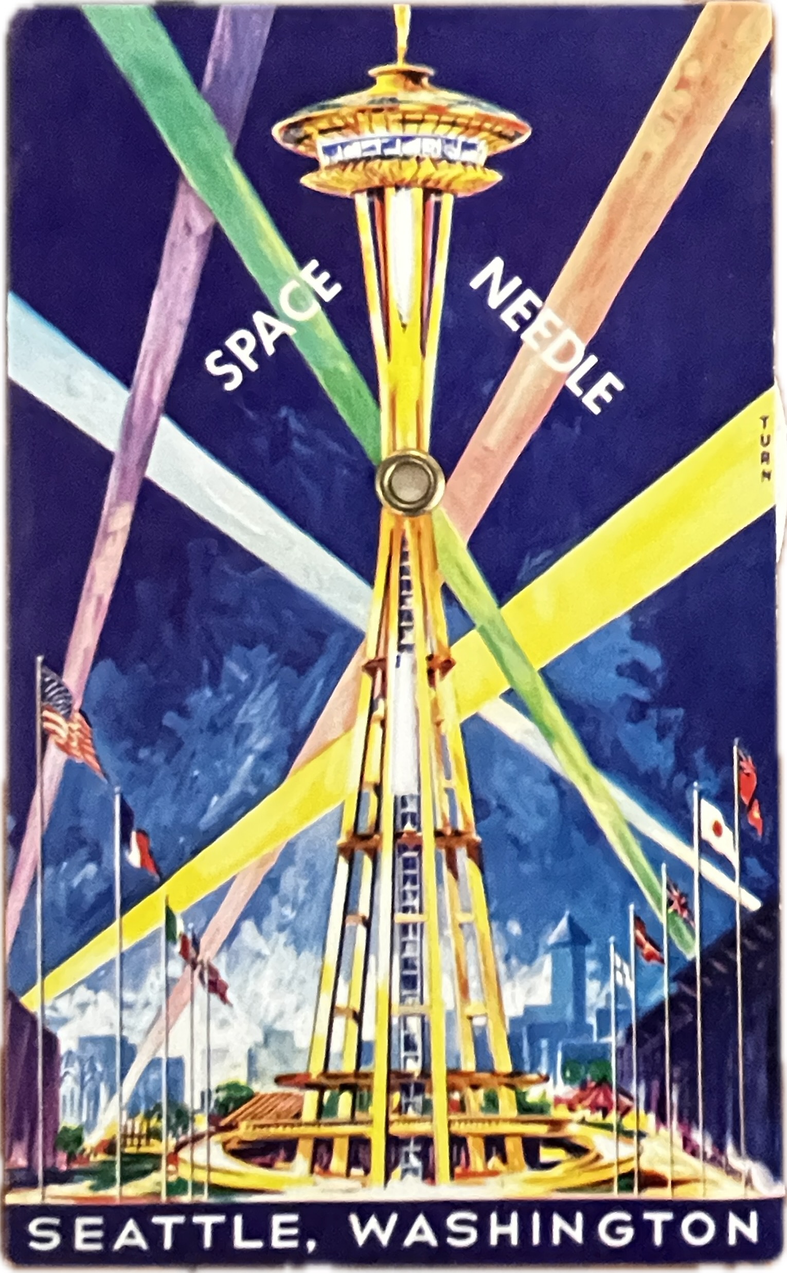 Space Needle Mechanical Postcard