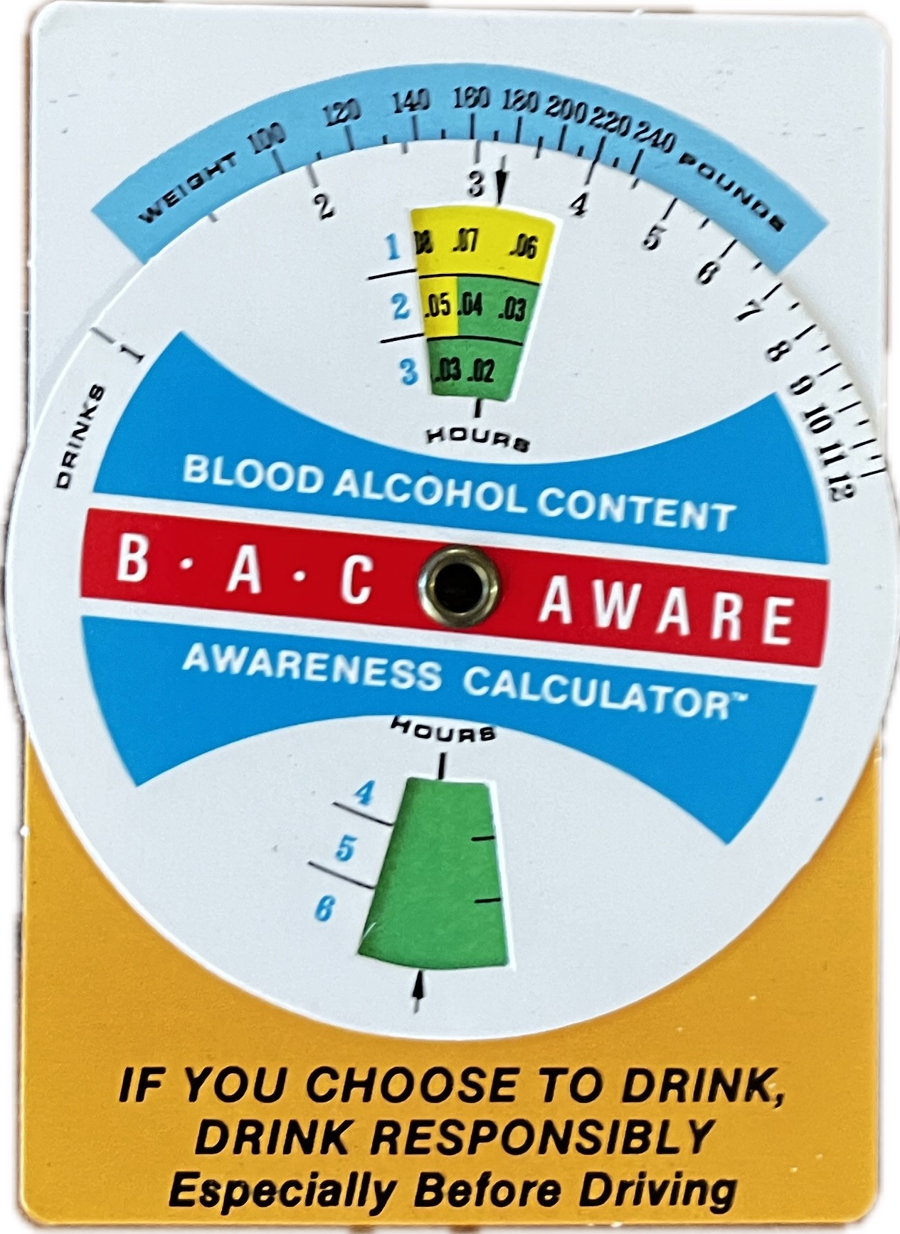 Blood Alcohol Content Calculator Volvelle