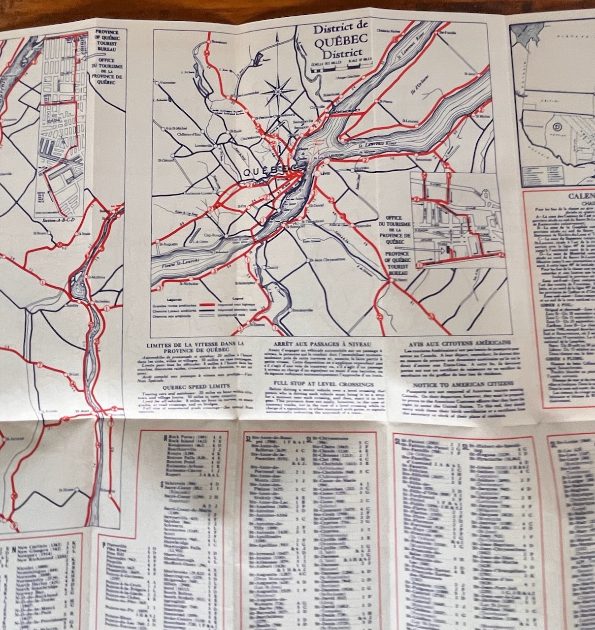 Quebec Highway and Tourist Map 1939