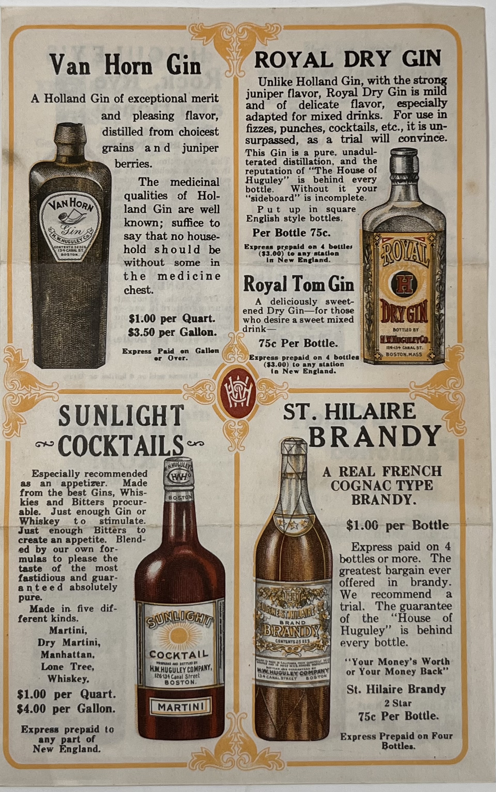 H.W. Huguley Liquor Catalog