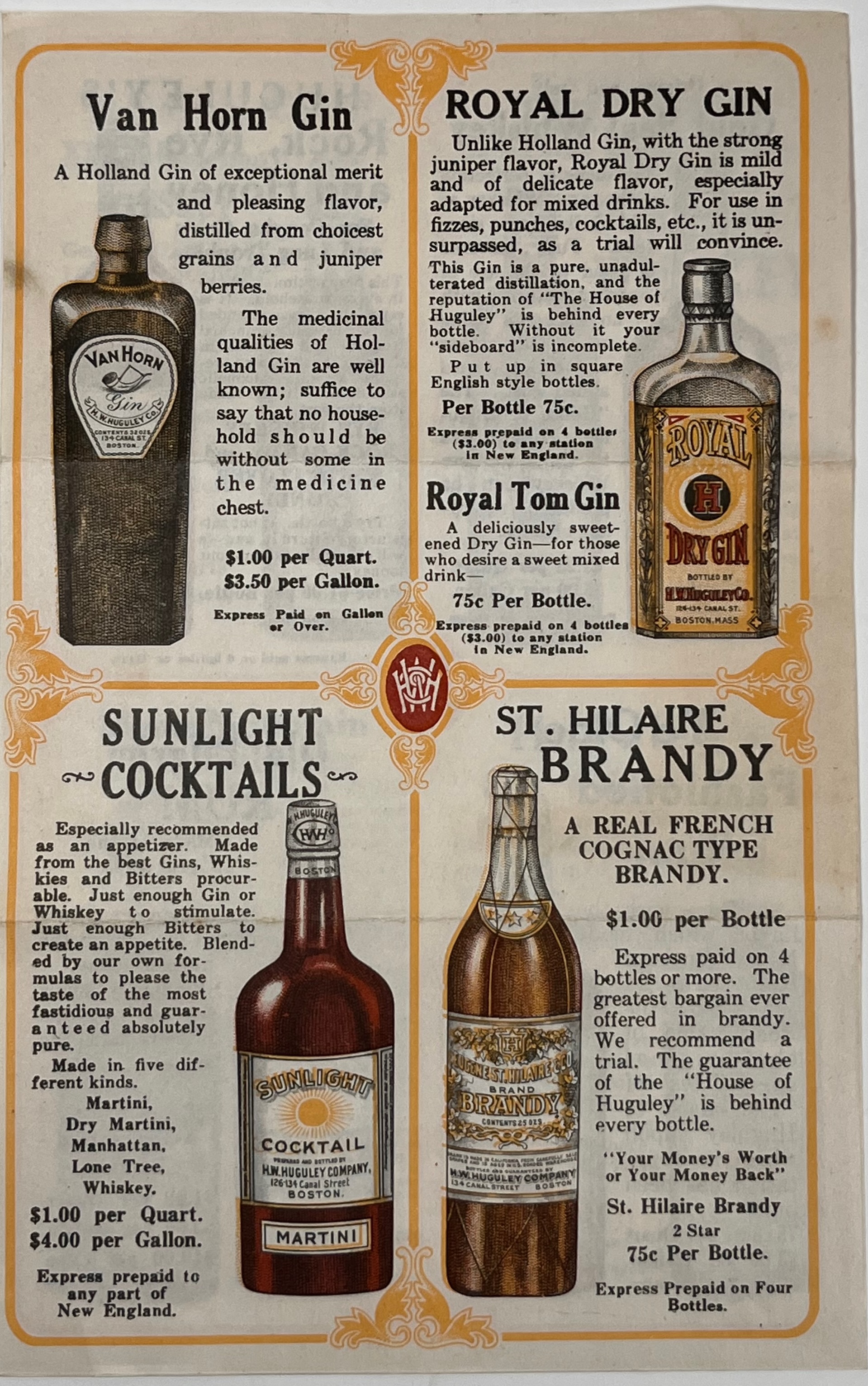H.W. Huguley Liquor Catalog