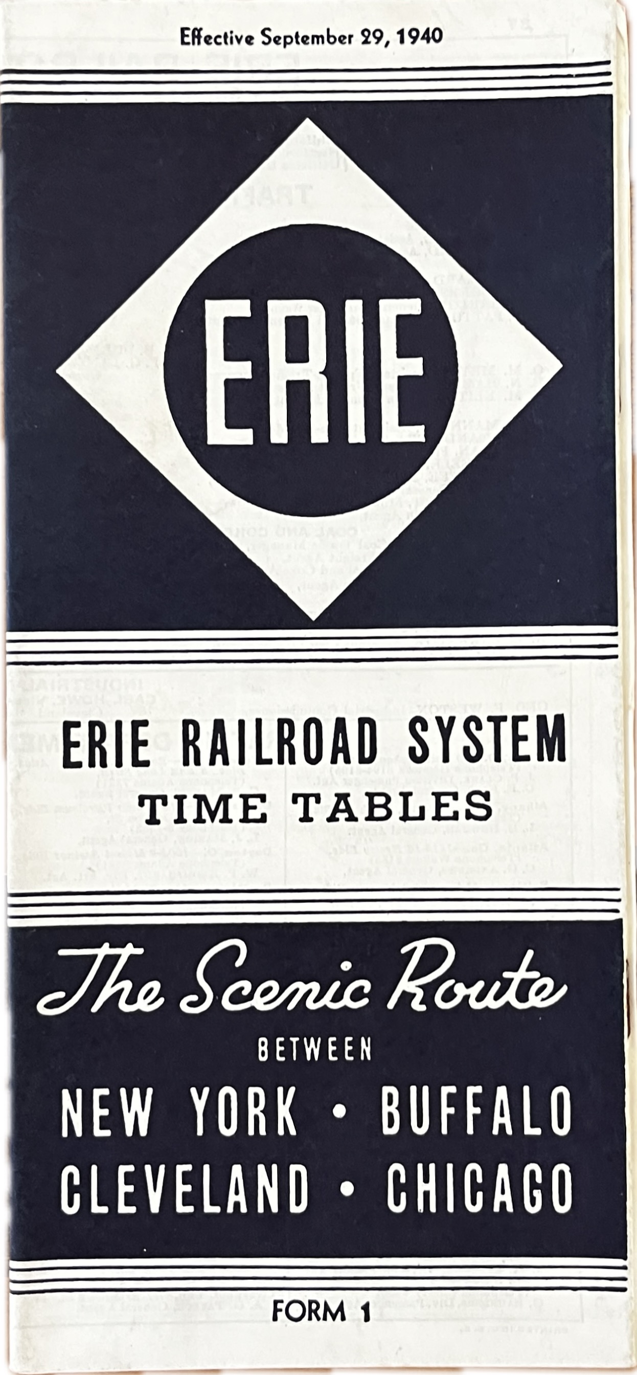Erie Railroad System Time Tables: The Scenic Route