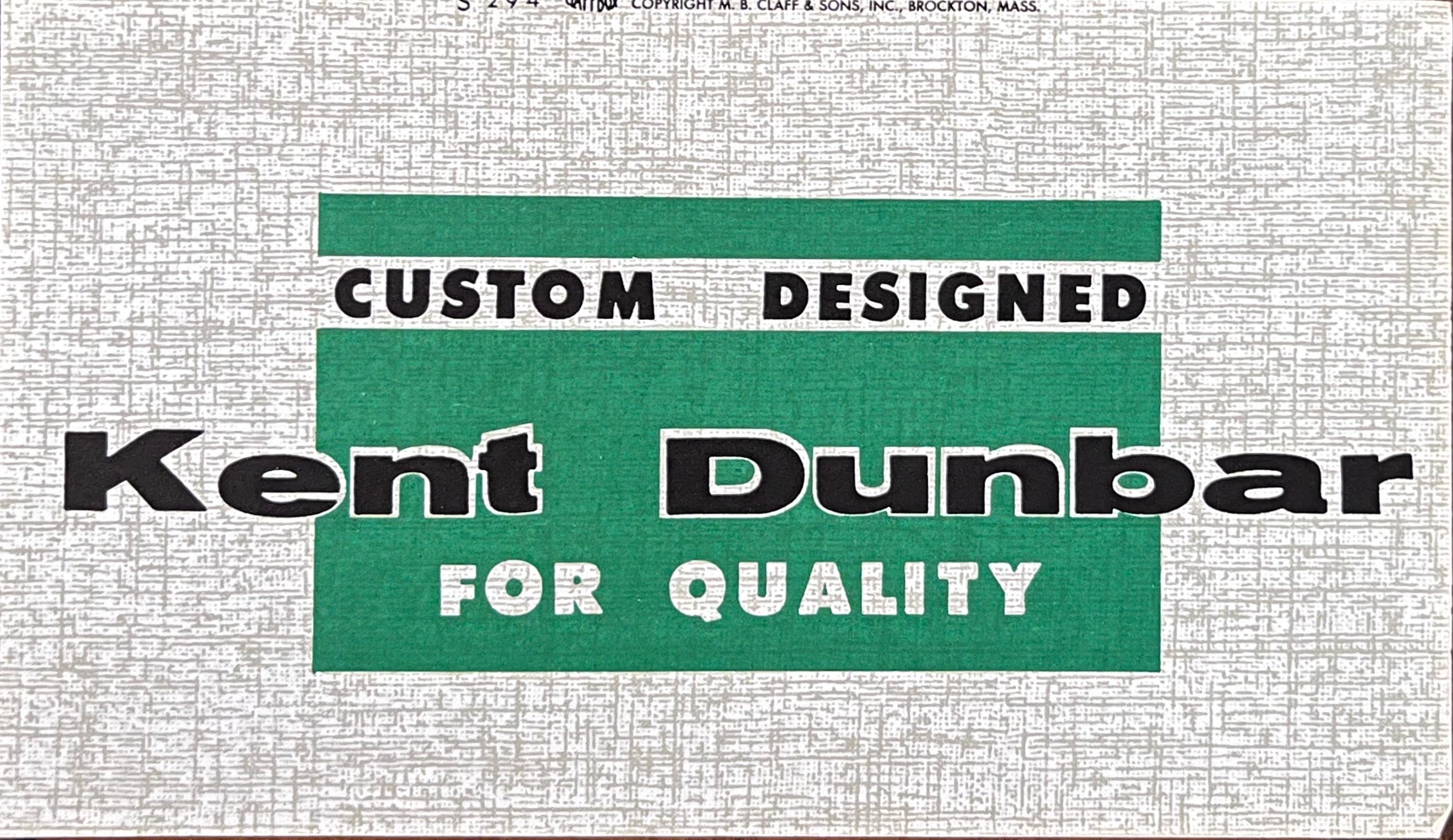 Kent Dunbar Shoe Box Label