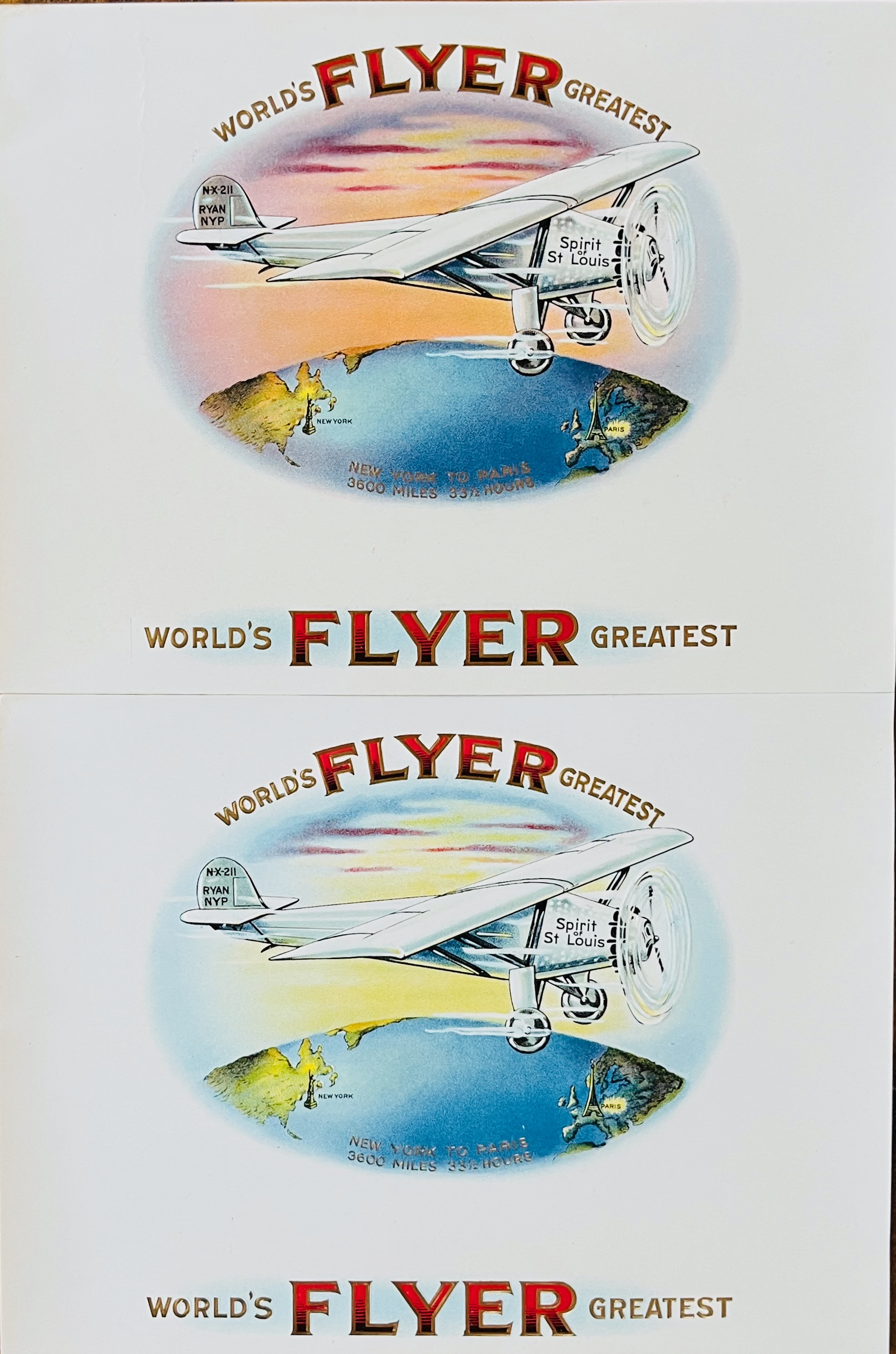 World's Greatest Flyer Cigar Box Labels