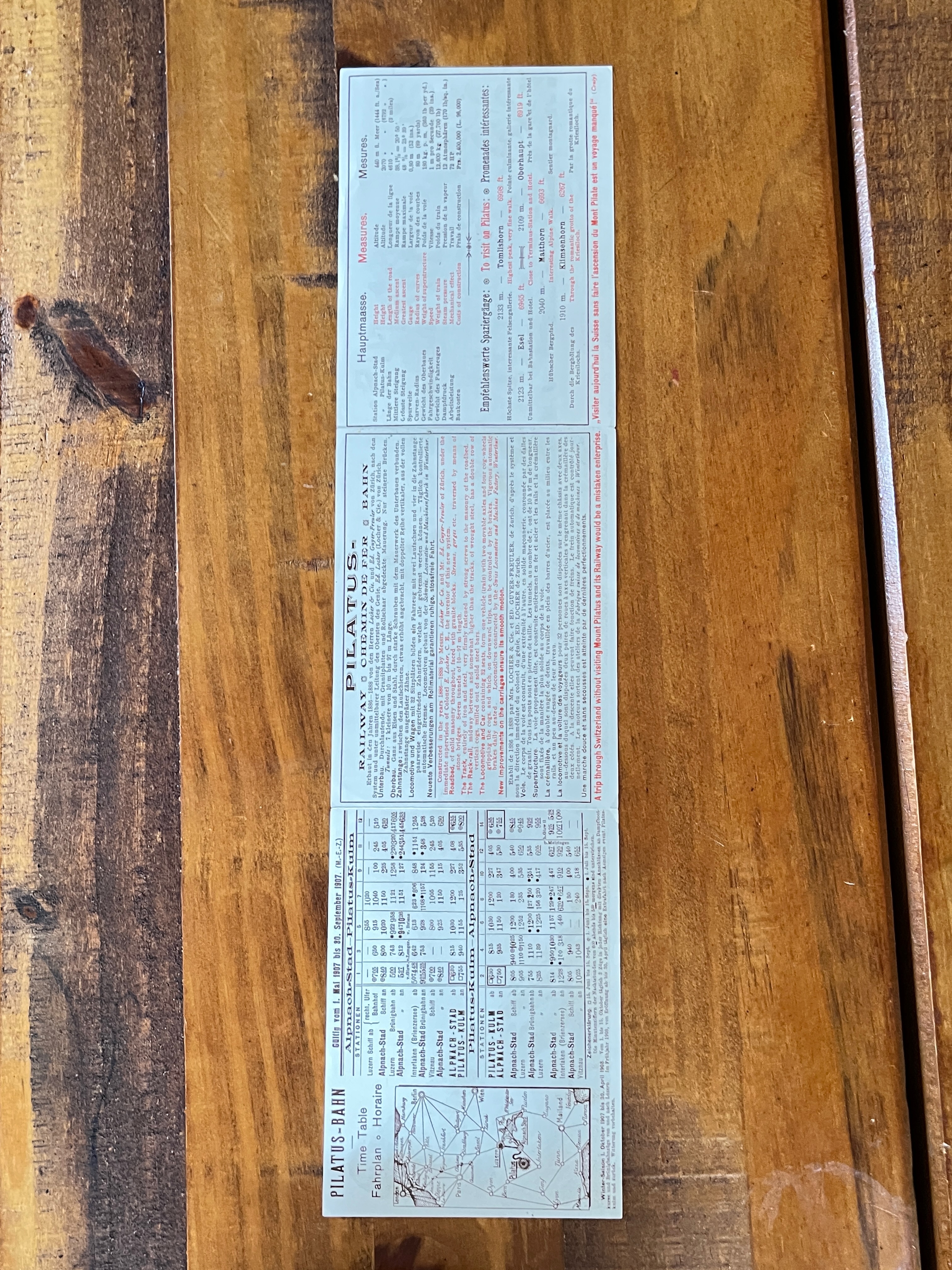 Pilatus Bahn Cog Railway Brochure