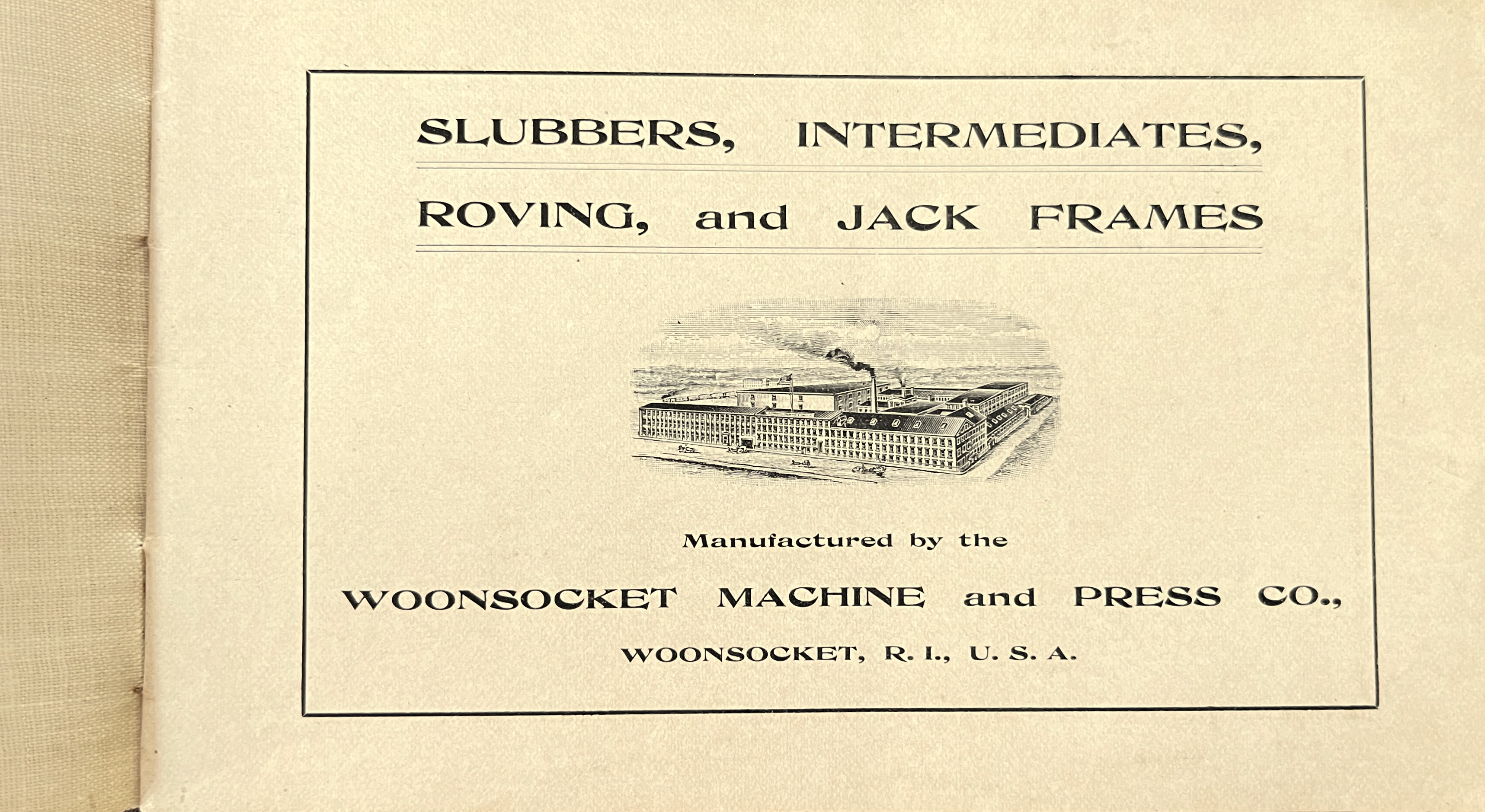 Woonsocket Machine and Press Company 1902 Brochure