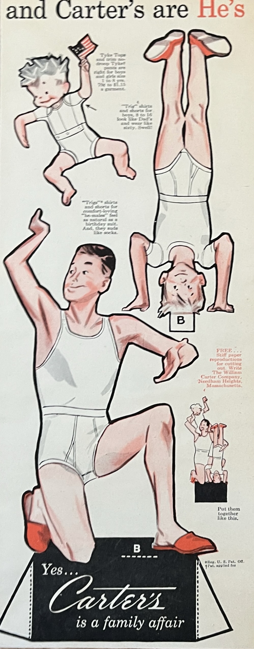 Carter's Clothing Paper Dolls Ad