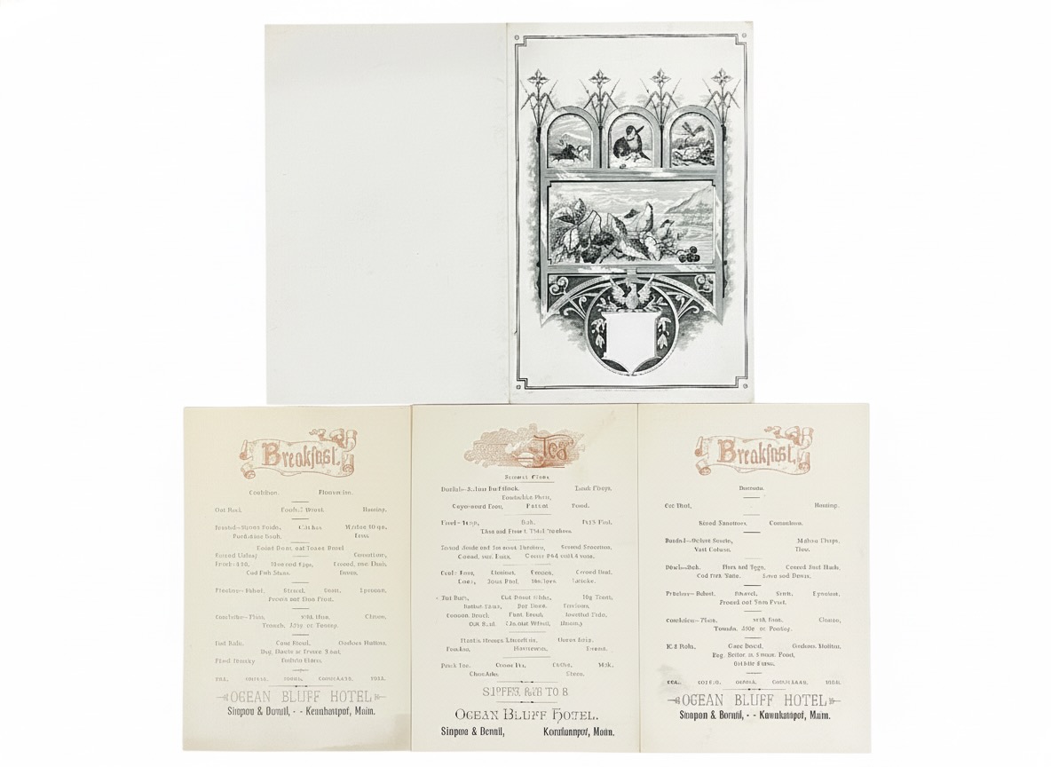 Ocean Bluff Hotel Menus: Kennebunkport