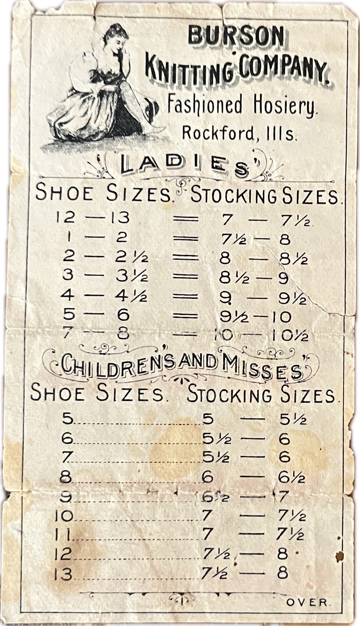 Burson Knitting Company Trade Card