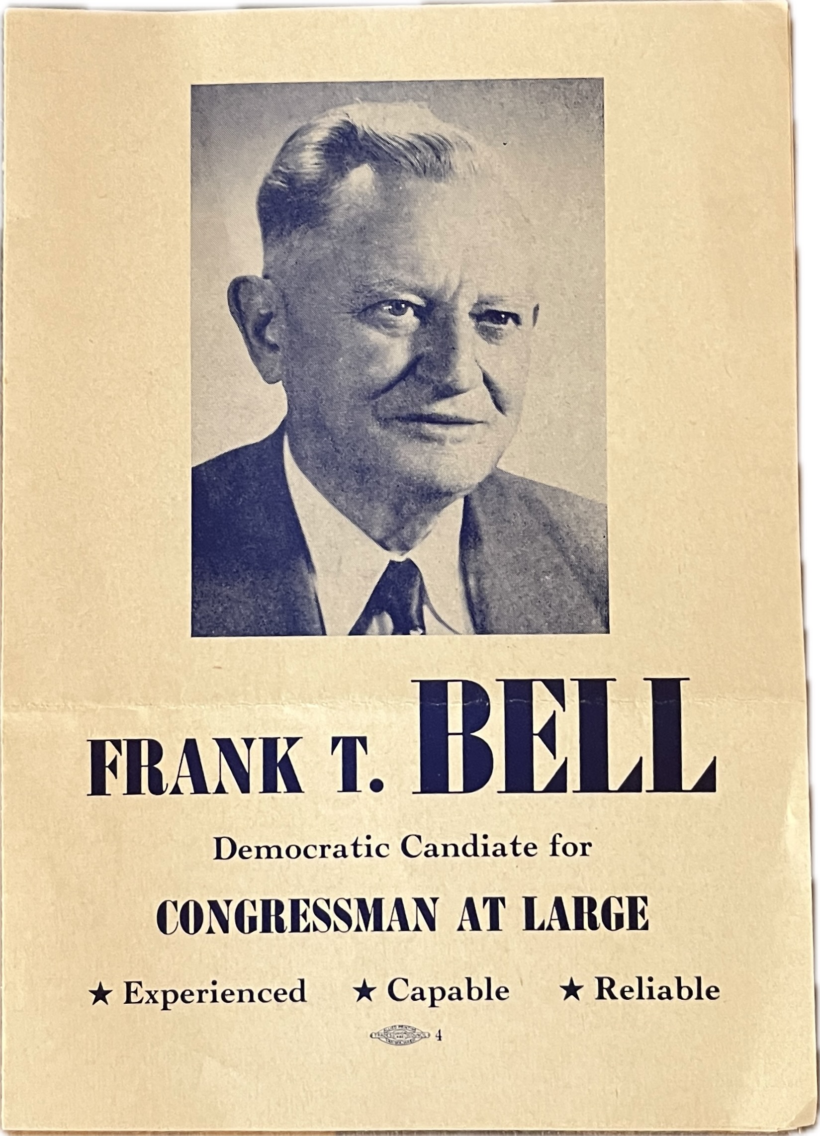 Frank T. Bell for Congress Pamphlet