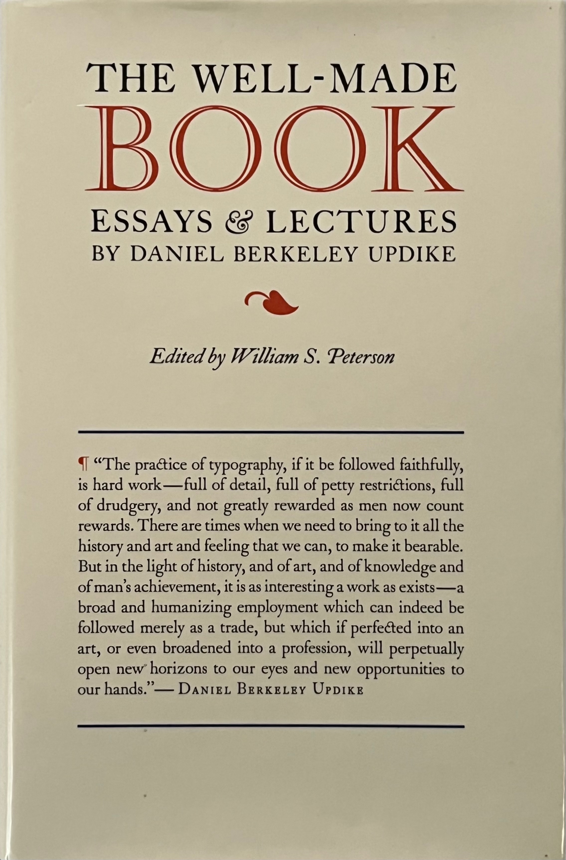 The Well-Made Book: Lectures by Daniel Berkeley Updike