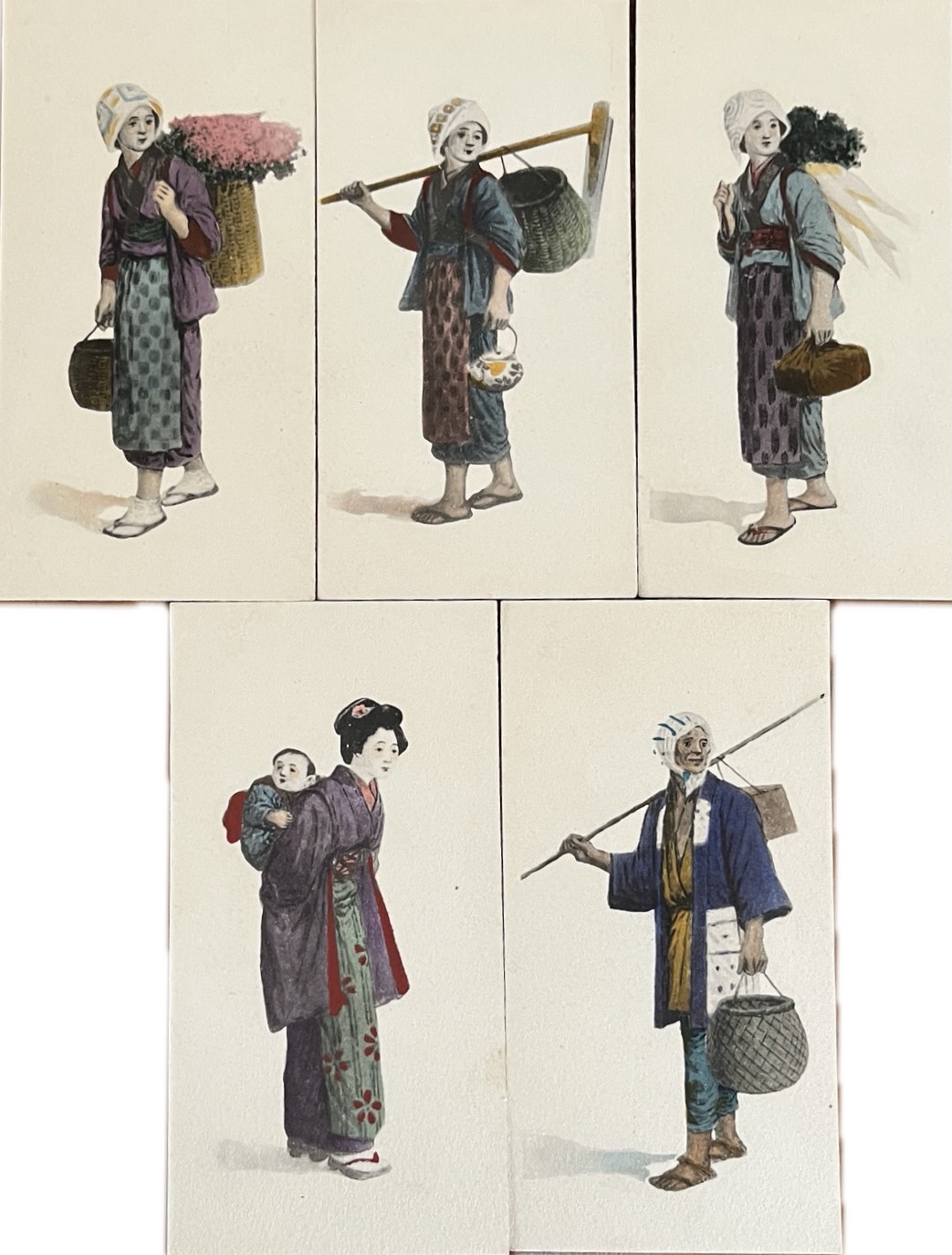 Japanese Women in Traditional Dress Handpainted Prints