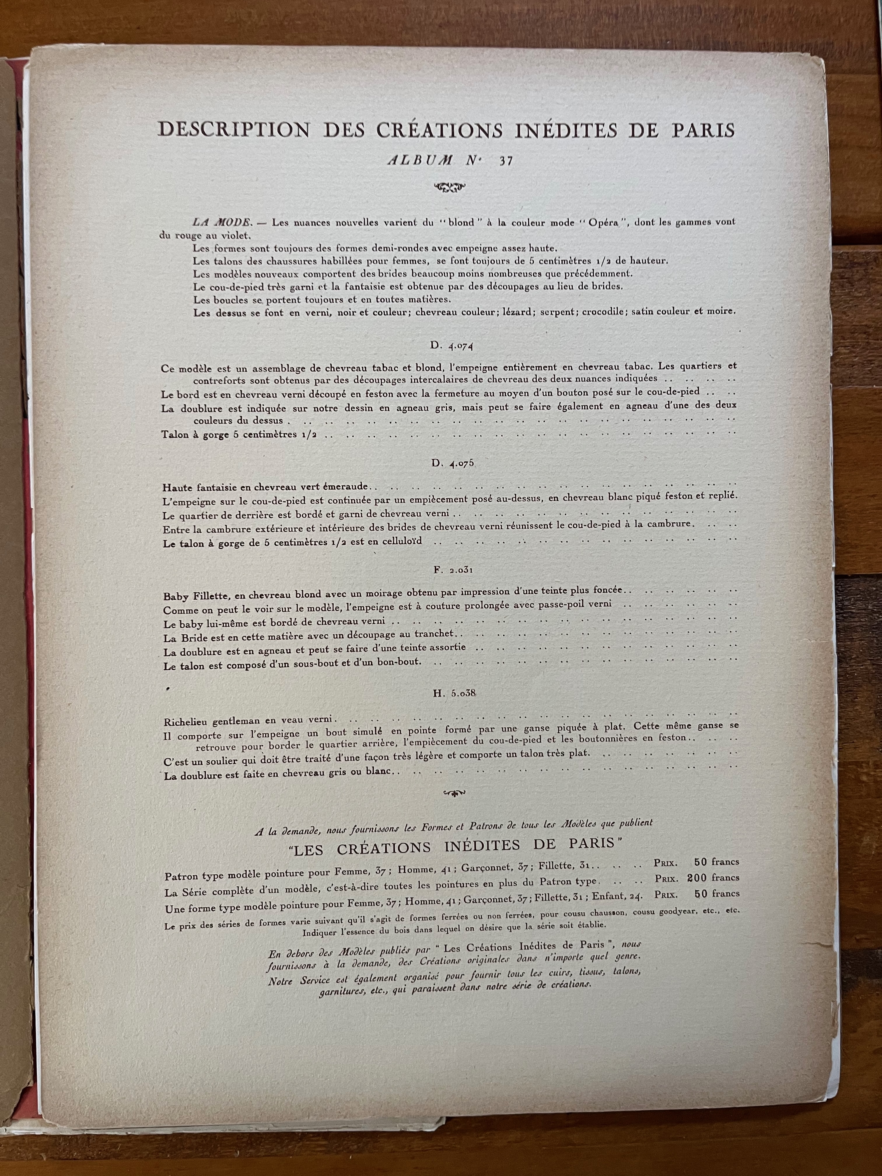 Album de Chaussure: Creations Inedites Paris