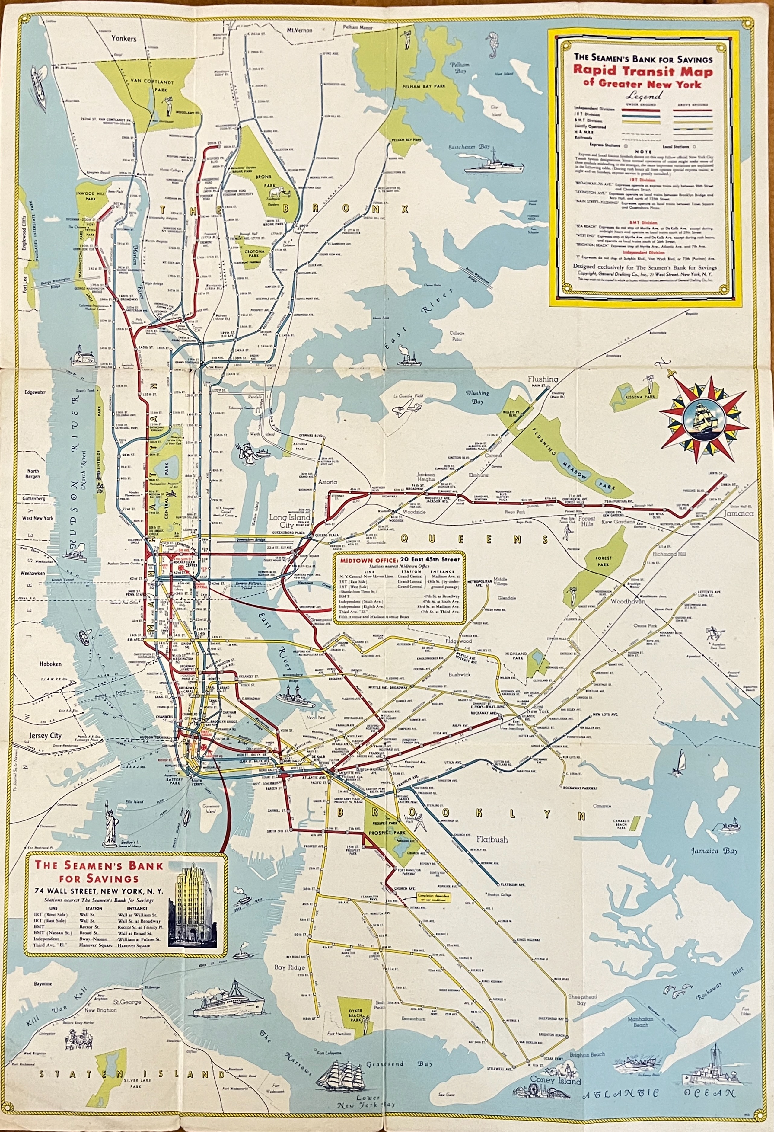 New York City Rapid Transit Lines Principal Auto Routes