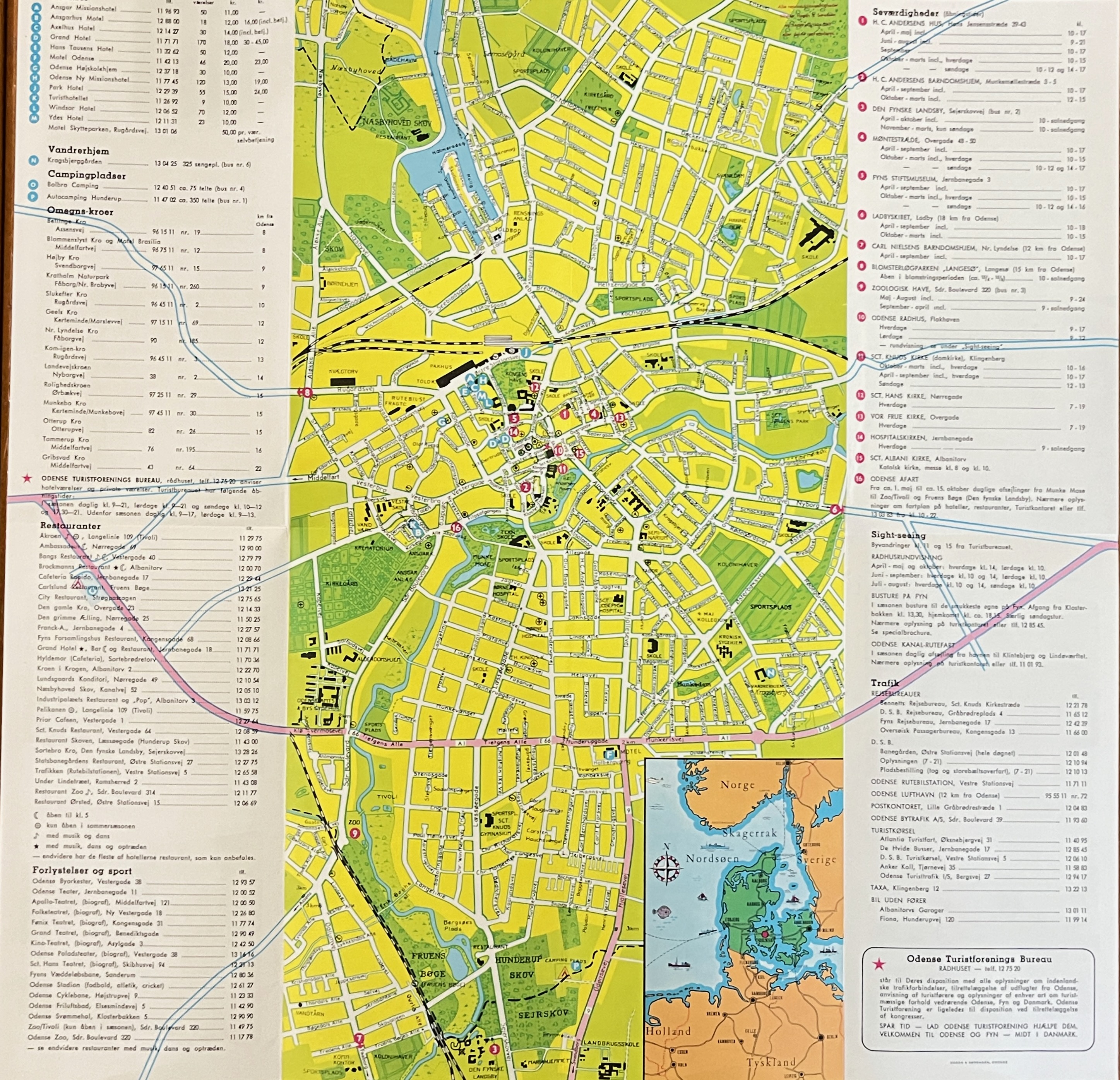 H.C. Andersen's Hometown Odense Denmark Map