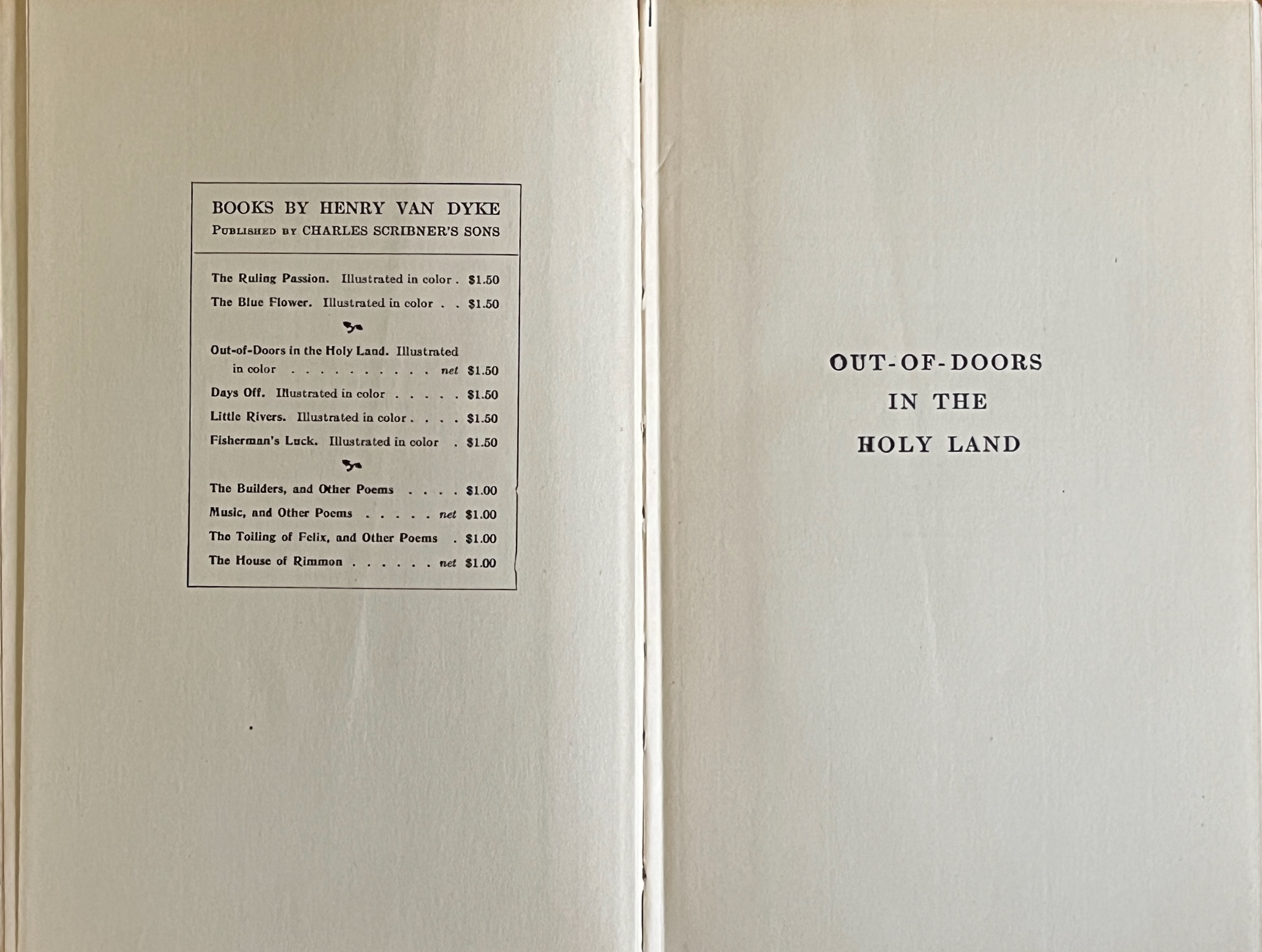 Out-of-Doors in the Holy Land